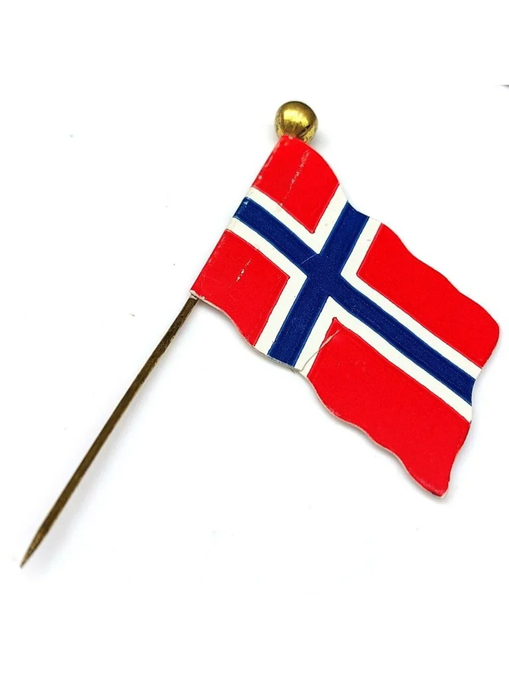 1914 Norway Flag Stick Pin Minneapolis Tidendes Centennial Souvenir Antique Rare